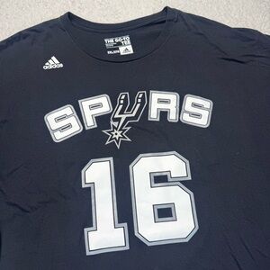 Adidas Pay Gasol San Antonio Spurs #16 Jersey T-Shirt Size 2XL Black